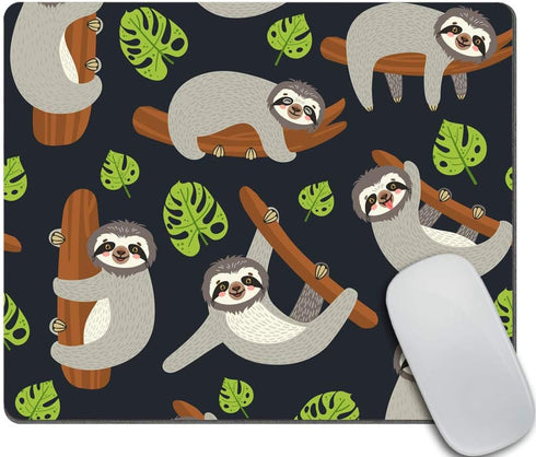 Funny Sloth Mouse Pad, Sloth on The Branch Office Desk Accessories, Cute Sloth Decor