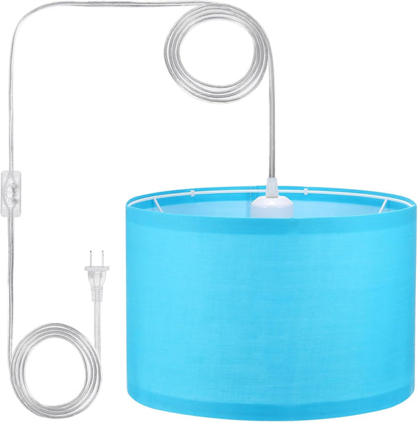 PATIKIL Plug in Pendant Light, 15Ft Rope Cord Hanging Lamp Fixture with