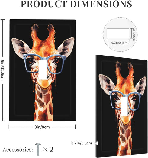 HTSAHKV 3 5 Inch Giraffe Wall Plate Light Switch Cover Single Gang Outlet Faceplate Print Plate Cover X