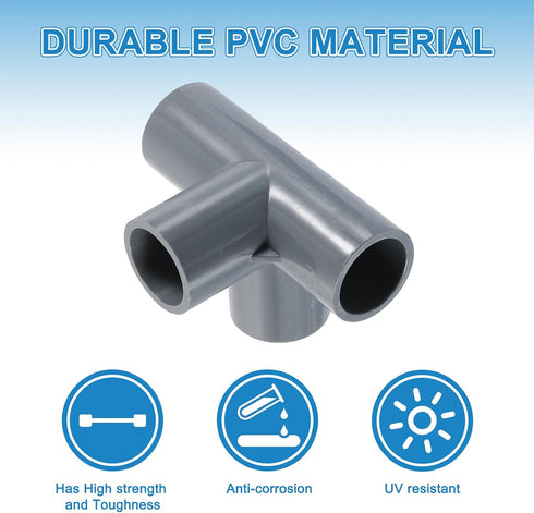 1/2" 8 4 Elbow Elbow uxcell PVC Fittings, Pcs - Way Connector PVC Furniture Fittings Corner Fitting for Water Supplies