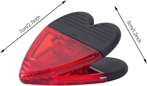 Heart Shape Plastic Clips with Magnetic for Refrigerator Note Holder, Set of 6 All Purpose Clips