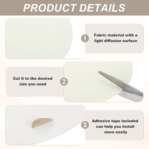 7.1" 2pcs MECCANIXITY Round Lampshade Diffuser, Anti-glare Lamp Shade Diffuser Fabric Lamp Cover for Desk Table Light