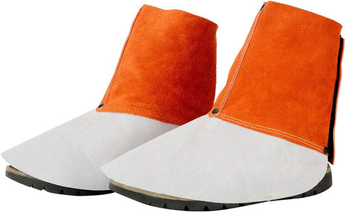 QeeLink Leather Welding Spats - Heat and Abrasion Resistant Welding Boot Covers, 1 Pair