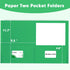 RAZCC Two Pocket Folders, 50 Pack, Fit Letter Size Paper, Pockets for School, Office, Business, Green