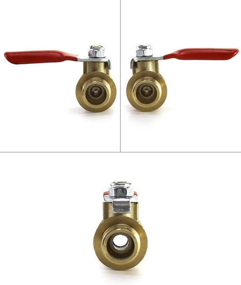 6 Pack 1/4" 1/4" QWORK Ball Valve, Heavy Duty Brass Ball Valve Shut Off Switch, Male x Female NPT Thread Pipe Fitting