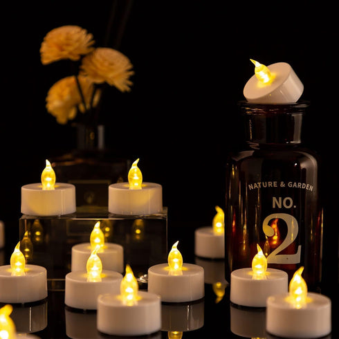 Lights:200 Pack 200Hours Tappovaly Battery Operated LED Tea Flameless Votive Candles Lamp Realistic and Bright