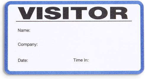 Blue Summit Supplies Visitor Badge Log Book with Duplicate Record, 250 Stickers per Pack, School Visitor Stickers