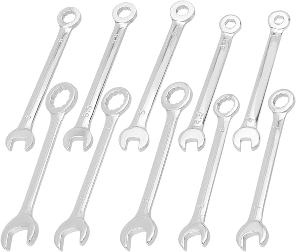 Mesee 10 Pieces Mini Combination Wrench Set, Dual-Use Spanner Hand Repair Tool for Automotive Bike Home Appliance