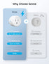 Govee Smart Plug, Mini WiFi Outlet with Timer Function & Group Controller, Alexa & Google Assistant Compatible, 1 Pack