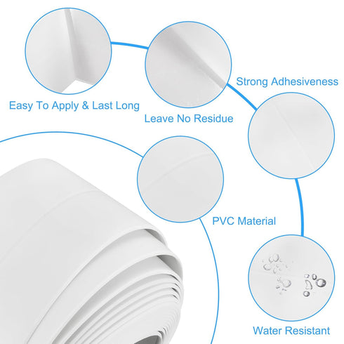 uxcell Waterproof Seal Caulk Strip Tape, 2pcs 10.5 Ft L x 1.5" W PVC Sealing Tape for Kitchen, Bathroom, White