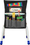 Black Chair Back Pocket Organizer, School Seat Storage Pocket with Label Slot and Multiple Pockets for Classroom
