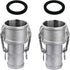 2PCS Global Type C Cam and Groove Hose Fitting, Socket x Hose ID Barbed with 2 PCS Gasket Fitting