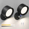 LED Reading Lights, Rechargeable USB Wall Mounted Sconces 3 Color Temperatures, 360