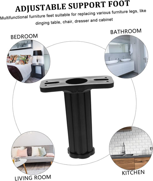 4pcs Angoily Adjustable Table Leg Support Height-Adjustable Furniture Legs for Cabinet Sofa and Tv Stand Material