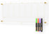 Clear Glass Weekly Dry Erase Calendar, Non-Magnetic Whiteboard for Wall, 7 Day To Do List, 23x9.5", 4 Markers
