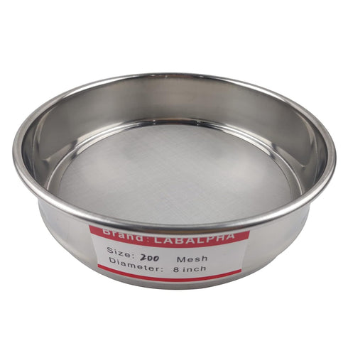 LABALPHA 200 Mesh Lab Sieves - 8'' Diameter 200 Mesh Test Sieve with 304 Stainless Steel Wire Cloth
