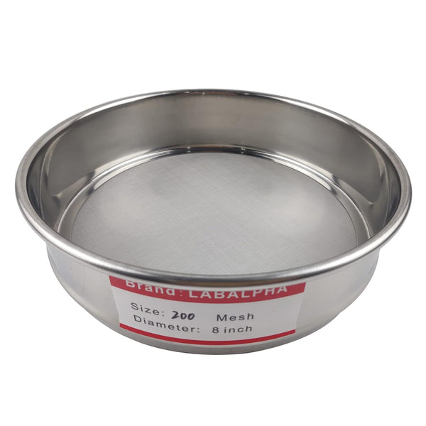 LABALPHA 200 Mesh Lab Sieves - 8'' Diameter 200 Mesh Test Sieve with 304 Stainless Steel Wire Cloth