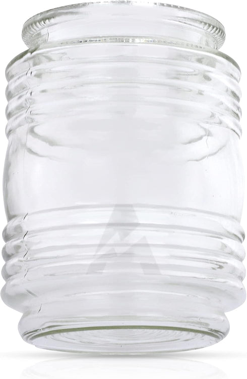 3-1/4" Fitter Clear Jelly Jar Porch Glass Shade, Clear Cylindrical Replacement Glass