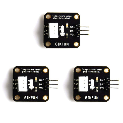 Gikfun DS18B20 Waterproof Digital Temperature Sensor with Adapter Module for Arduino, Pack of 3 sets