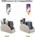 5 Remote Control Holder PU Leather TV Remote Caddy for Table, Compartments Nightstand Organizer for Bedroom