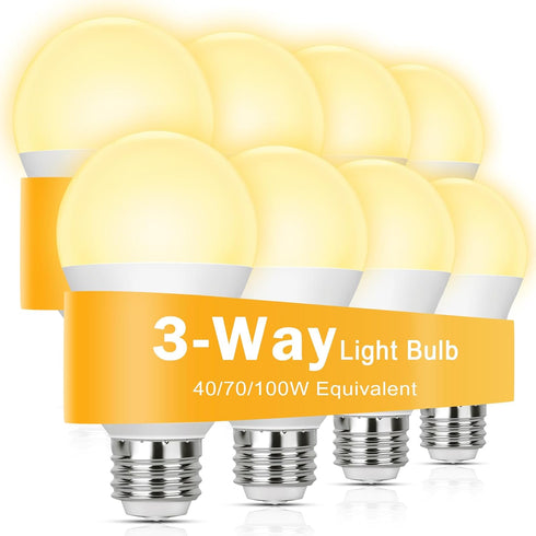Yochoice 3 Way Light Bulbs 40 70 100W Equivalent Soft White 3000K, 4/8/12W