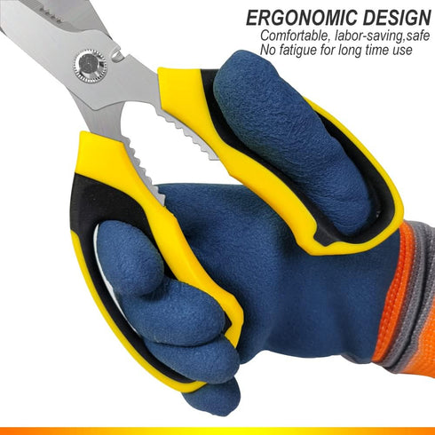 Heavy Duty 8'' Scissors, Multipurpose Carpet Scissors with Protective Cover for Easy Cutting of Various Materials