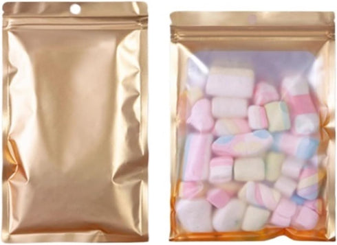 IRTGFHJE Flat Lock Bags 100PCS Flat Matte Aluminum Foil Ziplock Packaging Bag DIY