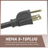 Industries Inc 3-Wire Appliance and Power Tool Cord, 3 ft, 14 AWG, 15A/125V AC, Grey, 2 Pack