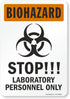 SmartSign S-6810-EU-10 "Biohazard - STOP!!! Laboratory Personnel Only" Label | Laminated Vinyl 7" x 10"