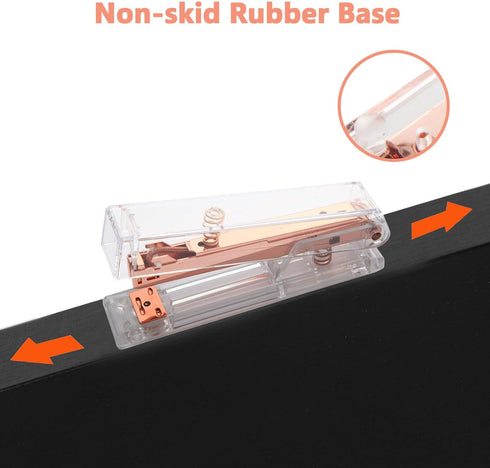 Rose Gold Acrylic Stapler, Desktop Stapler with 25 Sheet Capacity, Includes 1000 Staples and Staple Remover