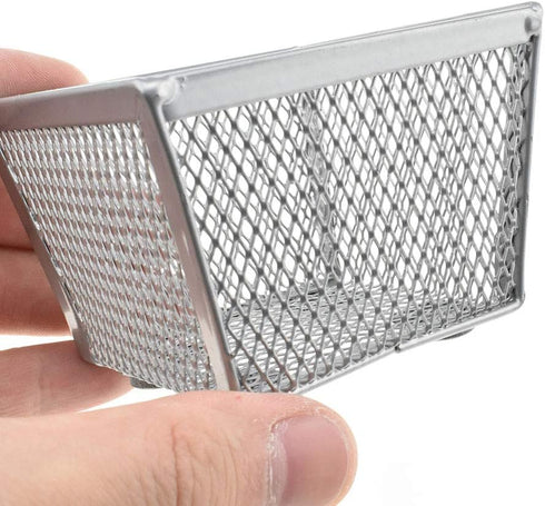 HAHIYO Stackable Paper Clip Mesh Holder Cup, 2 Pack Silver Paperclip Holder for Desk Drawer Organizer