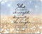 Rainbow Glitter Mouse Pad - Bible Verse Proverbs 31:25, Non-Slip Rubber Rectangle