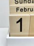 IELEPHONIX Wooden Perpetual Calendar for Desk, Metal Wood Month Date Display for Teachers, Students, Classroom, Rustic