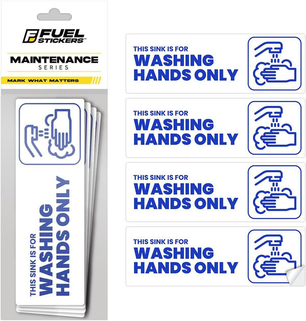 Hand Wash Only Sign Sink Label | Foodservice Compliant | Easy Peel