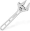 FIRSTINFO F36108 Adjustable Wrench | 8" Hookable Deep Throat | 1-1/4 inch Wide Jaw Opening | Chrome-Vanadium Steel