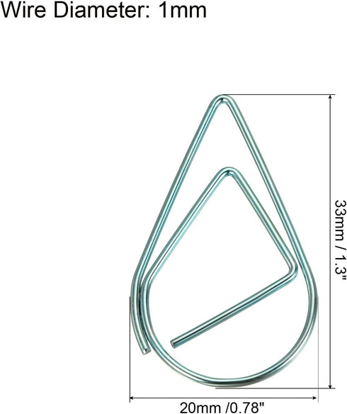 MECCANIXITY Paper Clip Drop-Shaped Cute Decorative Clips Bookmarks with Box 1.3 Inch Blue for Organize Office Home, Pack of 100 by MECCANIXITY