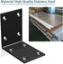 Aufuga (16, 2.8x2.8x2) Black Stainless Steel Shelf Bracket,Joint Right Angle Bracket,L Shape Heavy Duty Metal Corner