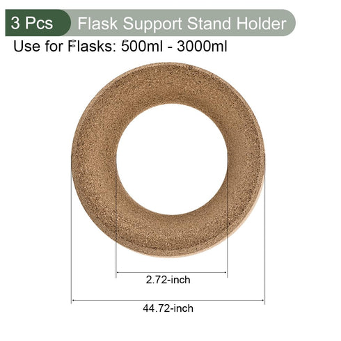 YOKIVE 3 Pcs Flask Support Stand Holder for 500ml-3000ml Flasks | Keep The Spherical Bottom Reagent Bottles Upright, Great for Chemistry Labs (120mm Dia.)