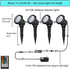 12W 800lm 120V IP66 46.5ft 4 Pack Spotlights Outdoor, RGB Color Changing Landscape Lights Plug in LED Spot Lights