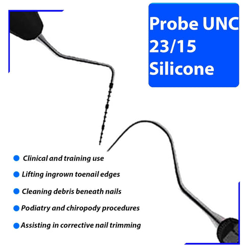 23/15 Probe UNC Black Silicone Handle Stainless Steel Dental Periodontal Measuring Probe Professional Diagnostic
