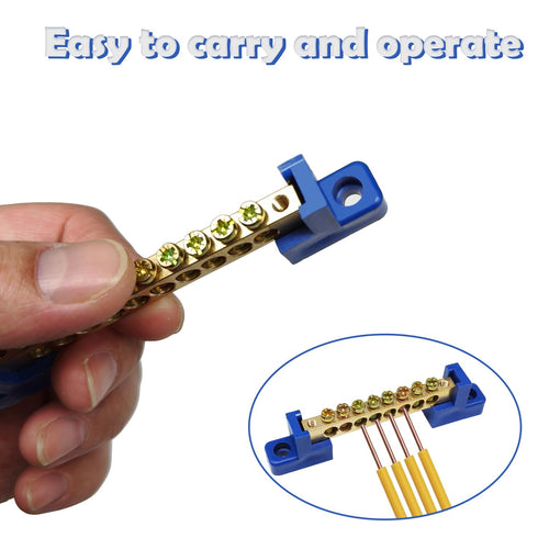 4PCS Grounding Bus Bar - 4 Positions Terminal Block, Brass Wire Screw Terminal Electrical Bus Bars OLA002-4K