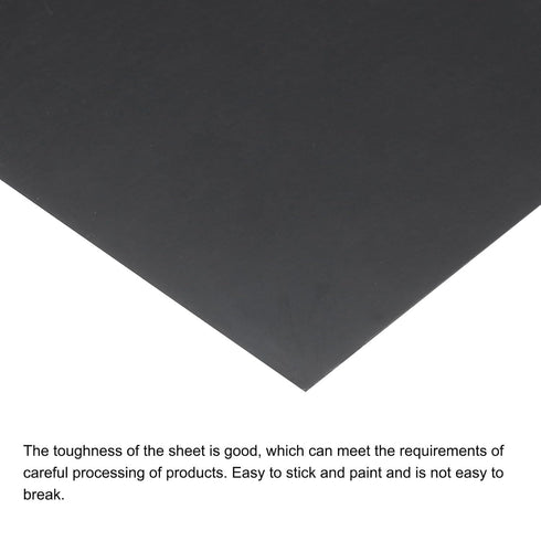 MECCANIXITY Black ABS Plastic Sheet 10 x 6 x 0.02 Inch for Building Model, DIY Crafts, Panel, Pack of 2 Pcs