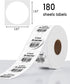 Phomemo 1.57" Adhesive Round Labels, Transparent Circle for M110/M120/M220, 180 Labels/1 Roll