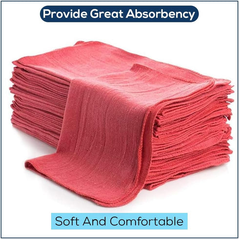 14"x12" (90 Pack) Simpli-Magic Cotton Shop Towels Reusable Cleaning Shop Rags for Automobiles, Industries, Garage
