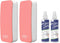 LOUKIN 2 Pack Magnetic Dry Erase Eraser, Whiteboard Eraser, Glass Board Eraser (Pink), Includes Two Bottles of Cleaners