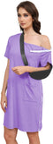 Women's Post Shoulder Surgery Tear Away Dress Short Sleeve Full Open Side
