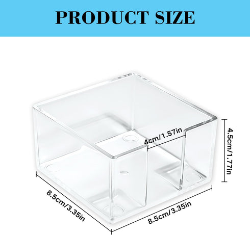 JIUZI 3x3 Inch Acrylic Sticky Note Holder, Crystal Clear Sticky Note Dispenser for Desk, Office, Home, Dorm Room