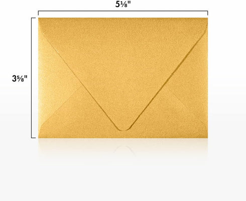 LUXPaper 4Bar A1 Gold Metallic Contour Flap Invitation Envelopes, 3 5/8" x 5 1/8", 80lb Text, 50 Qty