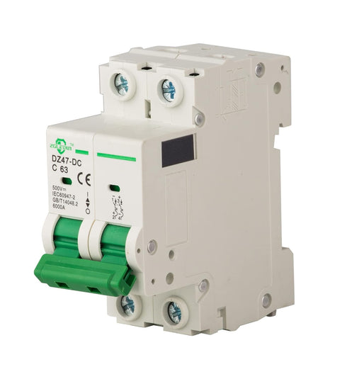 DC Miniature Circuit Breaker - Mini Home Circuit Breaker 12V-250V DZ47-63 Din Rail Mount 2 pole 32A