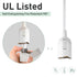 2-Pack 12Ft 360W E26 E27 2-Prong Closet, JACKYLED Extension Hanging Lantern Cord Cable UL with Socket Gear Switch +
